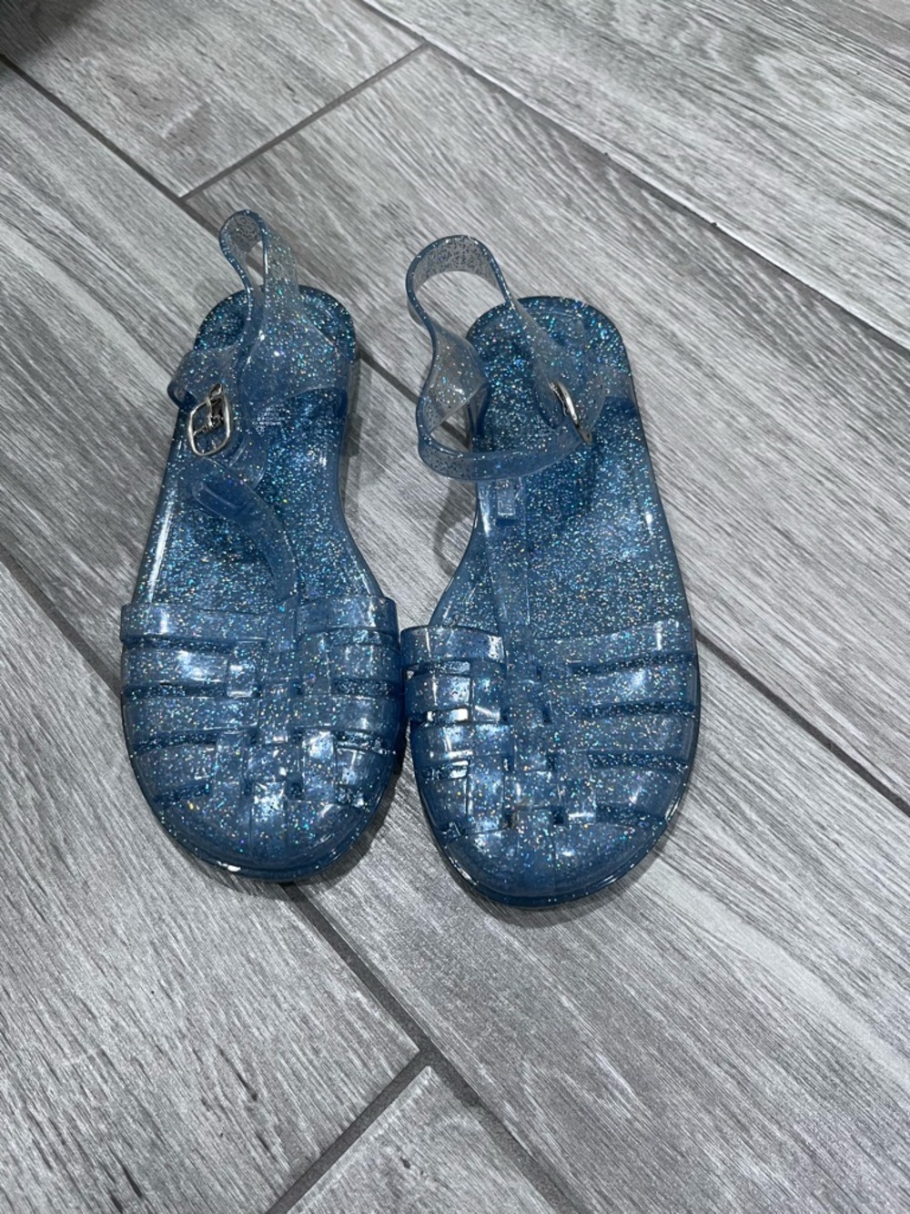Old Navy Blue Glitter Jelly Sandals